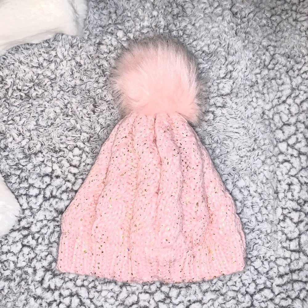 Koala Baby Boutique Vegan White Fur Coat and pink beanie hat 12 mos. - Picture 10 of 13
